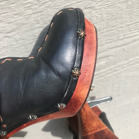 *Rare* wood clog French mule with platform heel - Picture 4 of 13